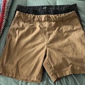 2 pairs Old Navy Men's Tan and Dark Gray Shorts